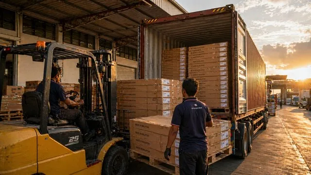 Container loading furniture shipping