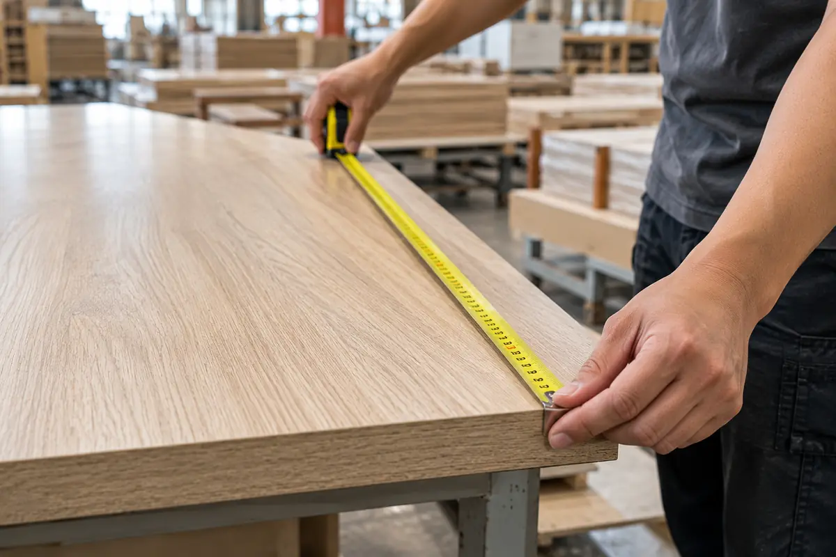 Illustration of a tabletop being measured with a tape measure