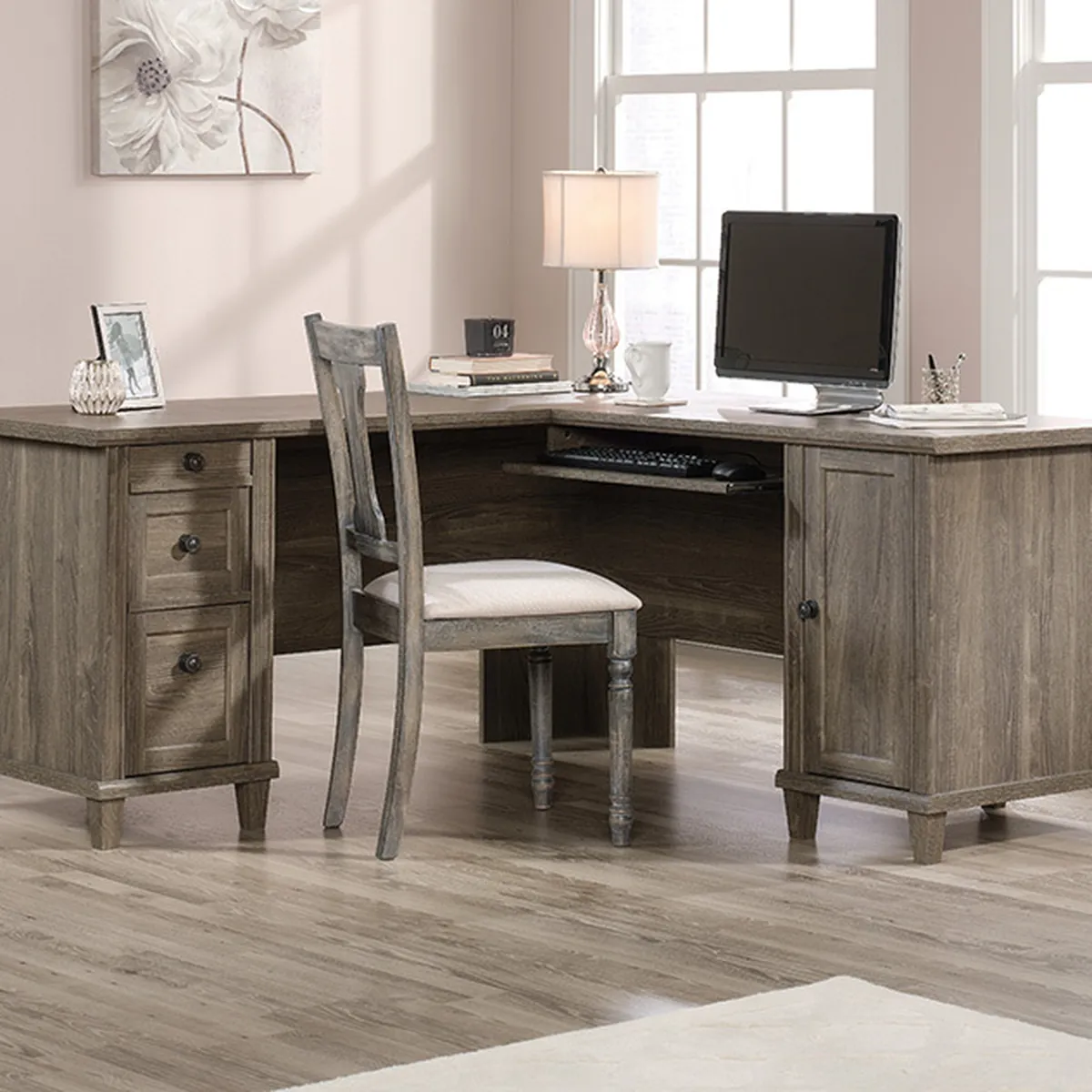 L-Desk in natural / light wood, item 423527-01