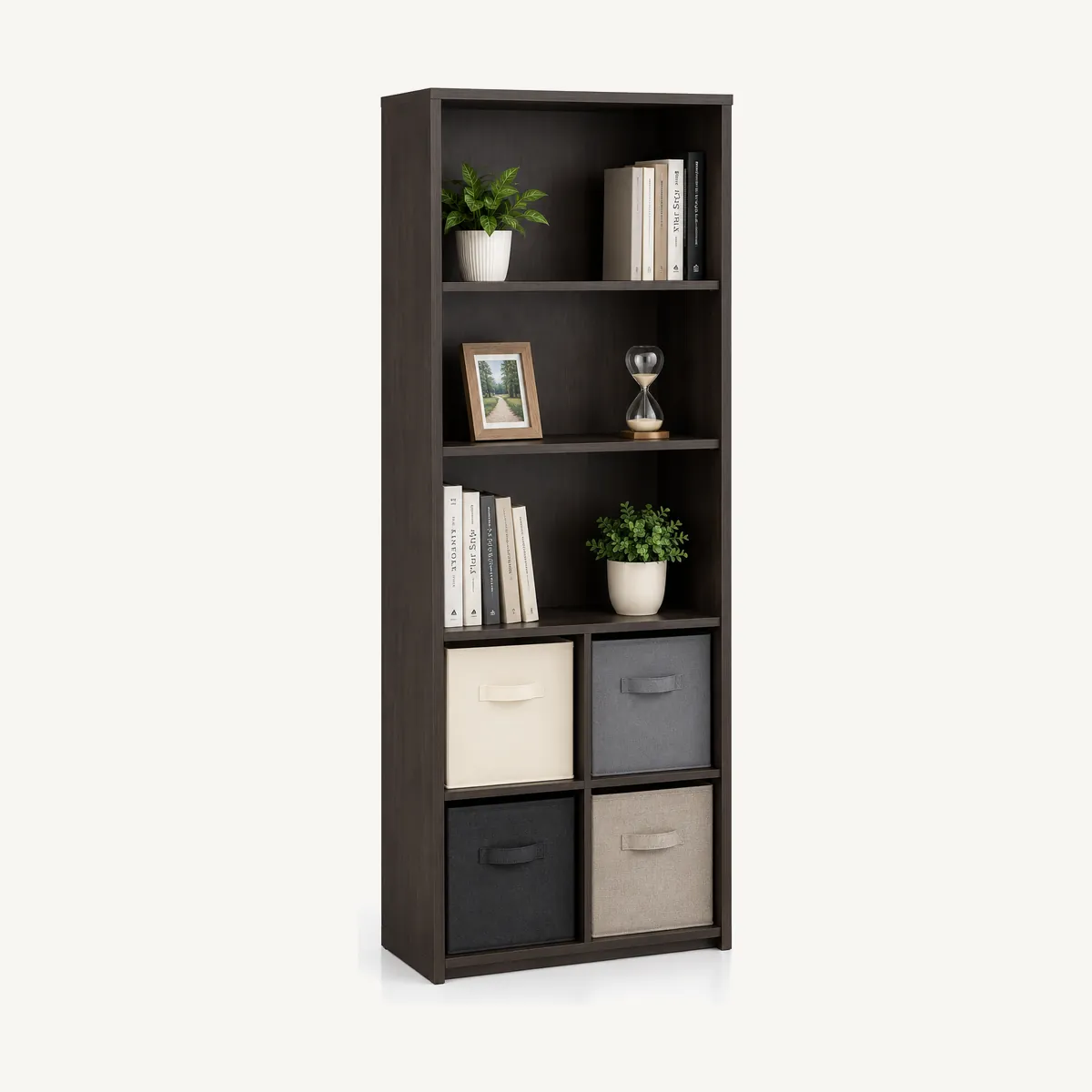5-Shelf with Cube in dark brown, item 424834