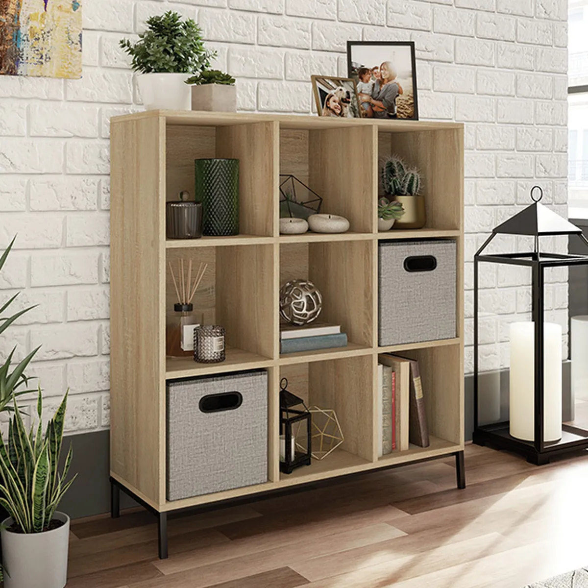 9-Cube Organizer in natural / light wood, item 427303
